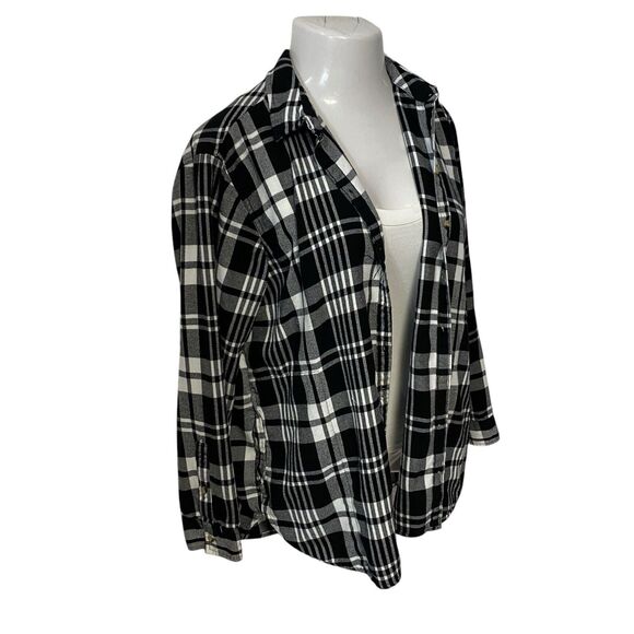 Upcycled Flannel Shirt Womens XL Rolling Stone Grunge Shacket Rock Concert Art - Picture 8 of 16